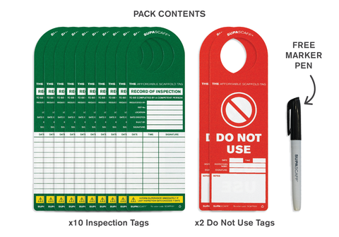 SUPASCAFF™ Scaffold Inspection Tag Pack
