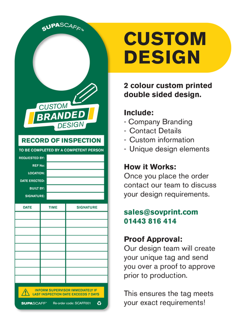 SUPASCAFF™ Scaffold Inspection Tag Pack - SCAFF001