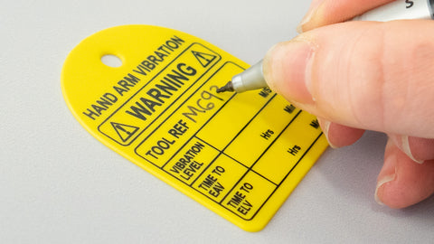 Hand Arm Vibration (HAV) Tags - 45x55mm