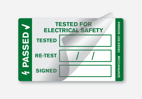 PAT Tested for Electrical Safety - Split Laminate Label - SOV0003