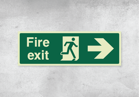 Fire Exit Right - Photoluminescent PVC