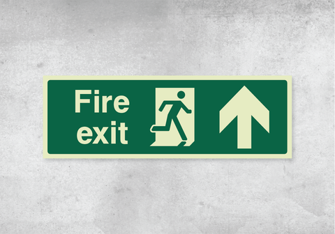 Fire Exit Up - Photoluminescent PVC