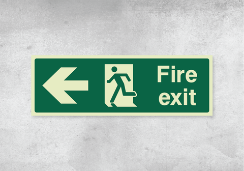 Fire Exit Left - Photoluminescent PVC