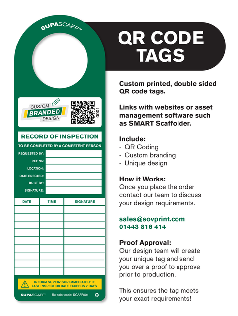 SUPASCAFF™ Scaffold Inspection Tag Pack - SCAFF001