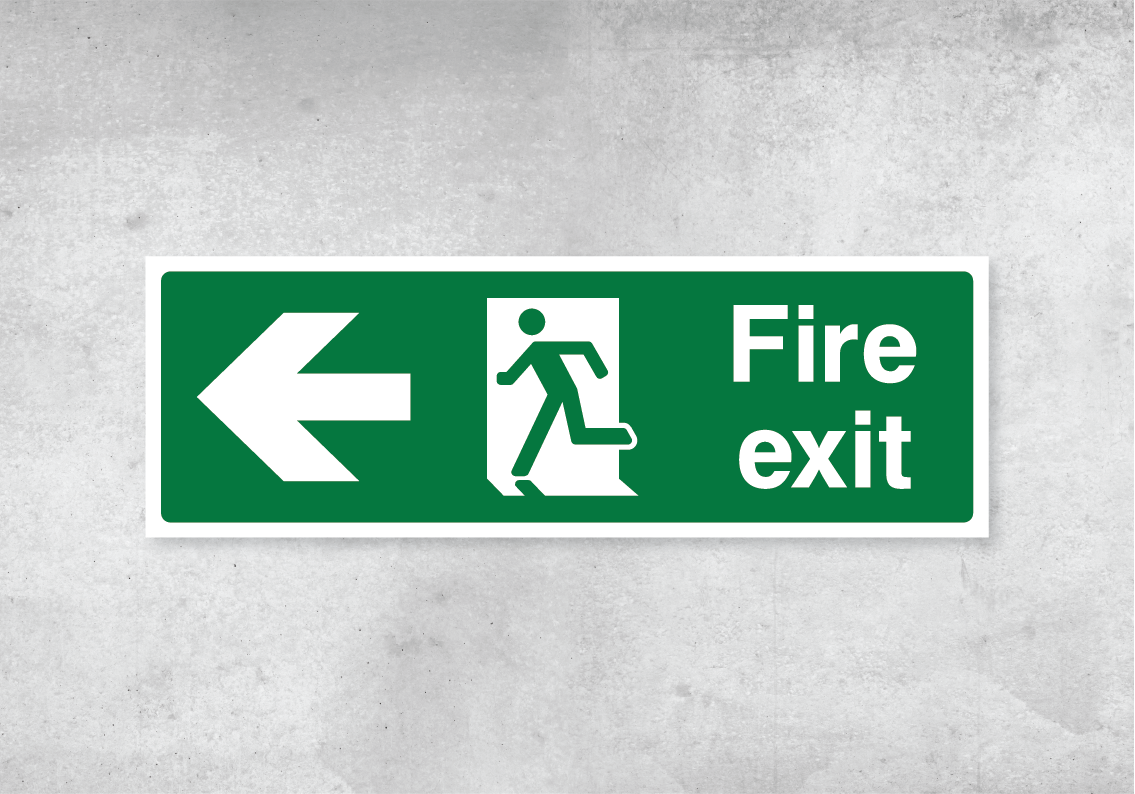 Fire Exit Left - Rigid PVC – Sovereign Print