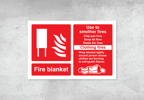 Fire Blanket ID Sign - Landscape - 150x100mm - Rigid PVC