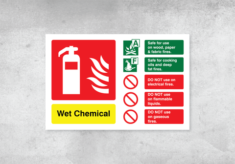 Wet Chemical Fire Extinguisher ID Sign - Landscape - 150x100mm - Rigid PVC