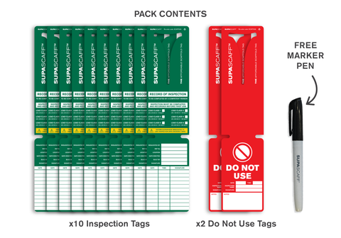 SUPASCAFF™ Universal Scaffold Inspection Tag Pack - SCAFF005