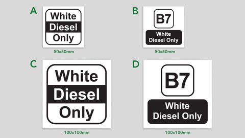 White Diesel Only Labels