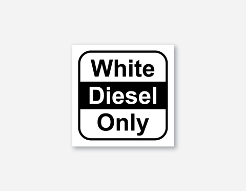 White Diesel Only Labels